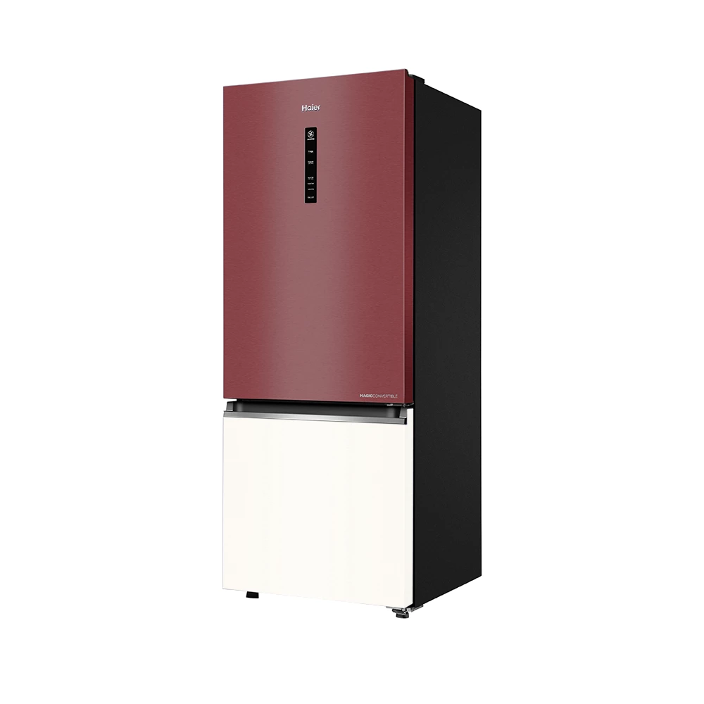 Haier Vogue Series 445L Garnet Peach Glass  Finish 14 in 1 Convertible Modes   Bottom Mounted Frost Free Refrigerator HRB-4952GPG-P